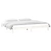 vidaXL LED Bed Frame without Mattress White 150x200 cm King Size Solid Wood