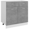 vidaXL Drawer Bottom Cabinet Concrete Grey 80x46x81.5 cm Engineered Wood