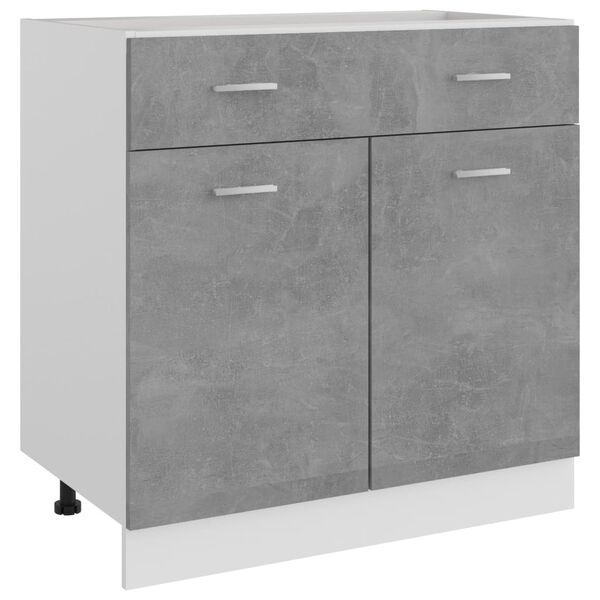 vidaXL Drawer Bottom Cabinet Concrete Grey 80x46x81.5 cm Engineered Wood