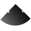vidaXL Corner Shelf | Set of 2 | Black | Tempered Glass | 35x35 cm