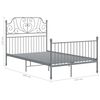 vidaXL Bed Frame without Mattress Grey Metal 120x200 cm