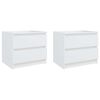 vidaXL Bed Cabinets 2 pcs White 50x39x43,5 cm Engineered Wood
