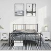 vidaXL Metal Bed Frame without Mattress with Footboard Black 135x190cm