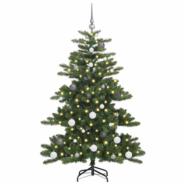 vidaXL Artificial Hinged Christmas Tree Green 150 cm PVC and Steel