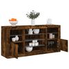 vidaXL Sideboard with LED Lights Smoked Oak 142.5x37x67 cm