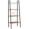 vidaXL 4-Tier Standing Shelf Dark Brown and Black 56x35x140 cm