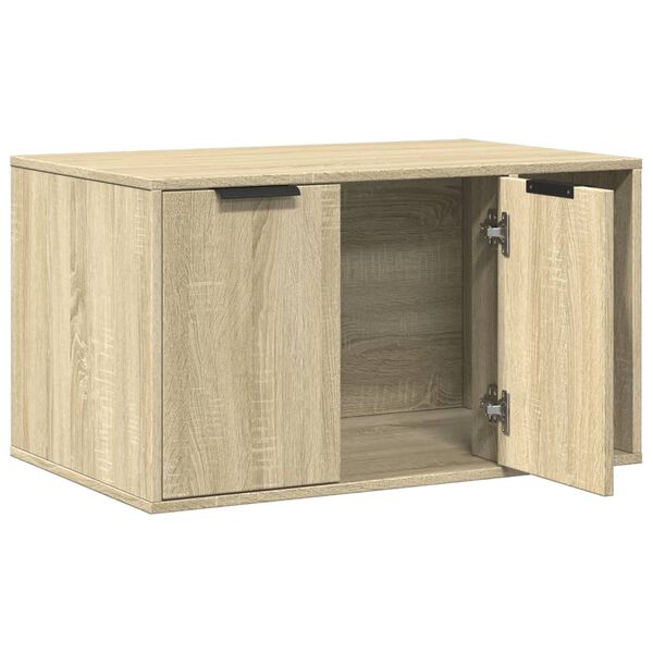 vidaXL Cat Litter Box Enclosure Sonoma Oak 80x50x45 cm Engineered Wood