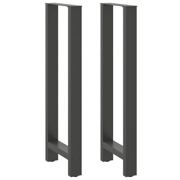 vidaXL Bar Table Legs Anthracite 2 pcs 40x(110-111) cm Steel