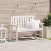 vidaXL Garden Bench with Cushion White 120 x 59 x 88cm HDPE