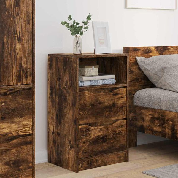 vidaXL Bedside Tables with Drawer 2 pcs Smoked Oak 40 x 30 x 467 cm
