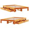 vidaXL Bed Frame without Mattress Wax Brown 135x190 cm Double Solid Wood Pine