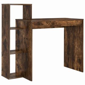 vidaXL Desk Smoked Oak Engineered Wood 100 x 40 x 90 cm