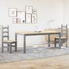 vidaXL 3 Piece Dining Set Panama Grey Solid Wood Pine