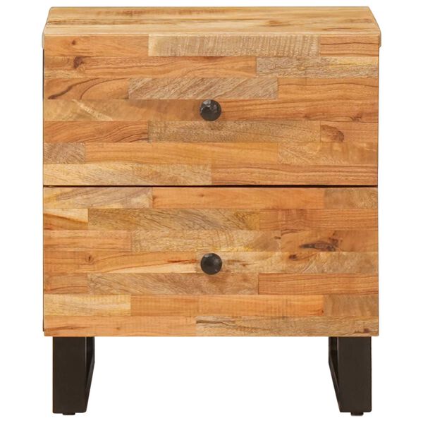 vidaXL Bedside Cabinet 2 pcs Brown 40 x 33 x 46 cm Solid Mango Wood