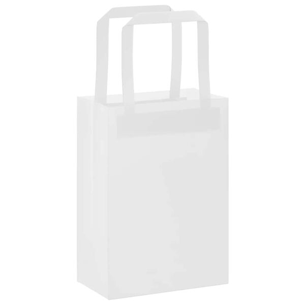 vidaXL Paper Bags 250 pcs with Handles White 15x8x21 cm