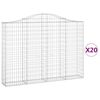 vidaXL Arched Gabion Baskets 20 pcs 200x30x140/160 cm Galvanised Iron