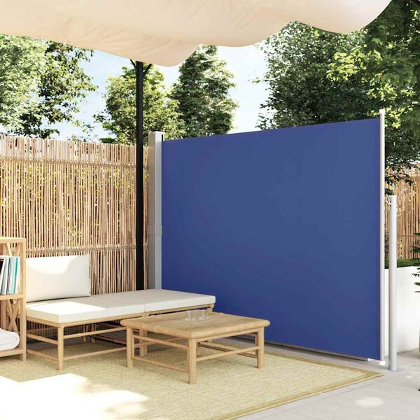 vidaXL Patio Retractable Side Awning 170x300 cm Blue
