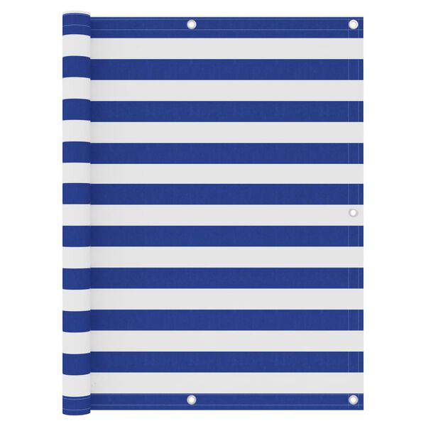 vidaXL Balcony Screen White and Blue 120x300 cm Oxford Fabric