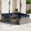 vidaXL 9 Piece Garden Sofa Set with Cushions Grey Poly Rattan Acacia