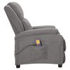 vidaXL Wing Back Massage Chair Light Grey Fabric