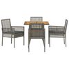 vidaXL Garden Dining Set 5 pcs Grey Poly rattan