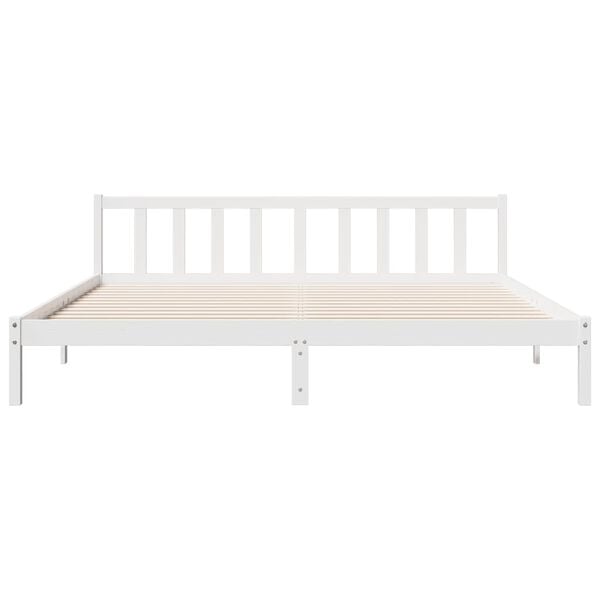 vidaXL Extra Long Bed Frame without Mattress White 180x220 cm Solid Wood Pine