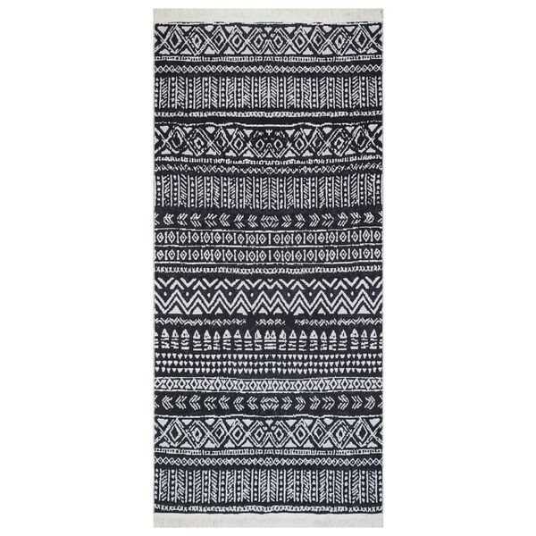 vidaXL Rug Black and White 100x200 cm Cotton