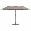 vidaXL Garden Parasol Taupe 370 x 197 x 239 cm Powder-coated steel