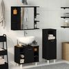 vidaXL Bathroom Furniture Set with Shelf 3 pcs Black 30 x 30 x 99.5 cm