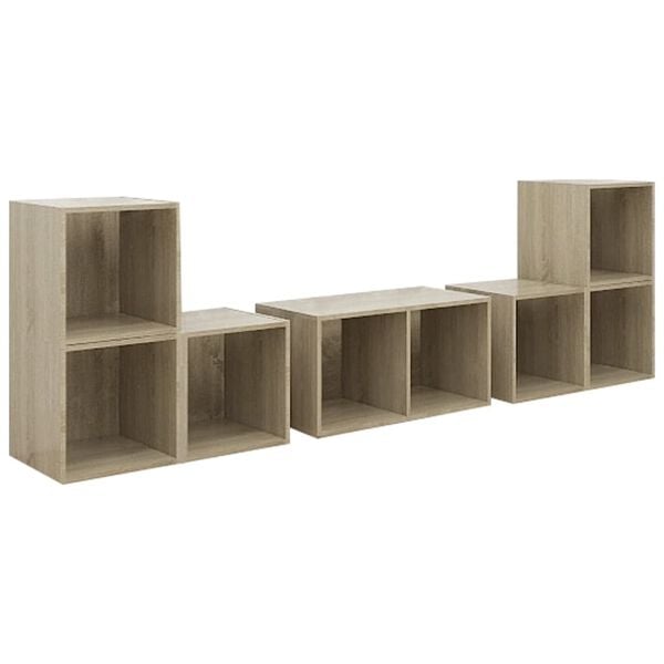 vidaXL 6 Piece TV Cabinet Set Sonoma Oak Engineered Wood