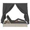 vidaXL Double Sun Lounger with Roof Light grey 205 x 129 x 200 cm