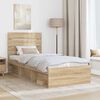 vidaXL Bed Frame with Headboard Sonoma Oak 75 x 190 cm Solid Pine Wood