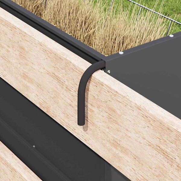 vidaXL Hanging Hay Feeder Black 61 x 33 x 66 cm Cold-Rolled Steel