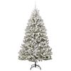 vidaXL Artificial Christmas Tree Green and White 210 cm PVC and Metal