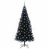 vidaXL Christmas Tree with 300 LEDs with Stand Black 210 cm PVC