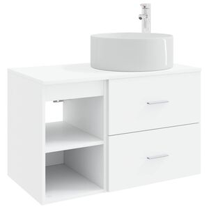 vidaXL Bathroom Furniture Set 2 pcs White Engineered Wood