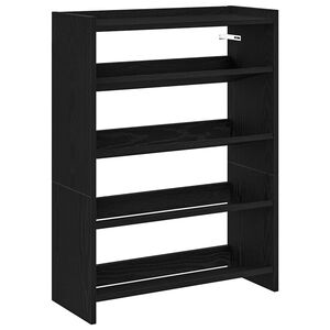 vidaXL Shoe Rack Black 60x25x81 cm Engineered Wood