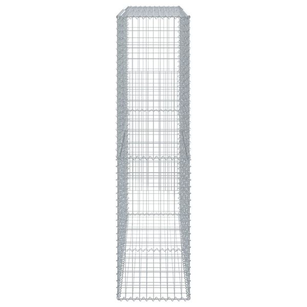 vidaXL Gabion Basket with Cover 200x50x200 cm Galvanised Iron