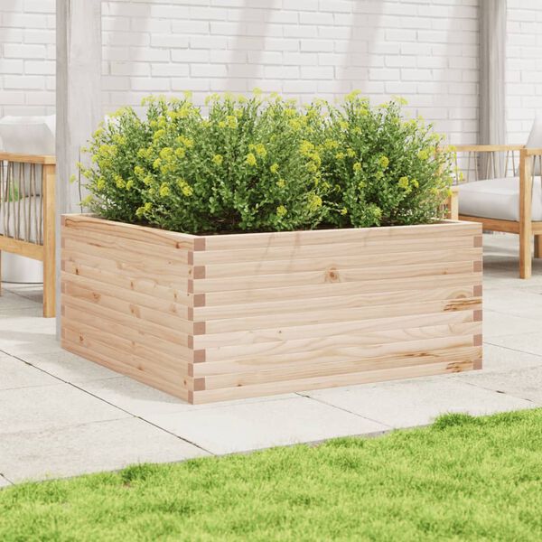 vidaXL Garden Planter 100x100x46 cm Solid Wood Pine