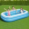 Bestway Family Rectangular Inflatable Pool 262x175x51cm Blue and White