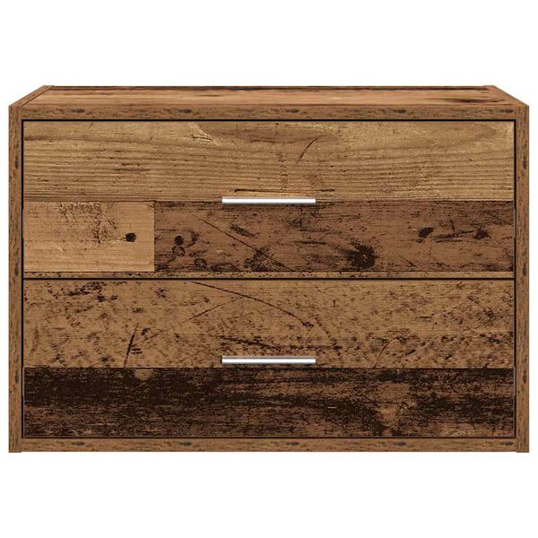 vidaXL Cabinet with 2 Drawers Old Wood 60x31x40 cm Engineered Wood