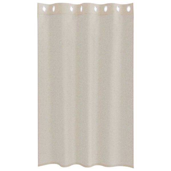 vidaXL Voile Curtain with Curtains 2 pcs Sand 175 x 140 cm Polyester