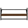 vidaXL 4 Piece Wall Shelf Set with Bars Brown Oak Engineered Wood