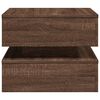 vidaXL Coffee Table with LED Lights Brown Oak 50x50x40 cm