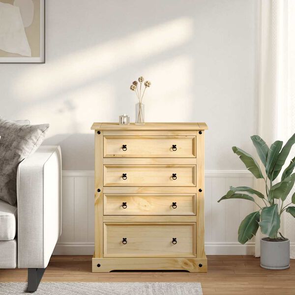 vidaXL Chest of Drawers Corona 92x48x120 cm Solid Wood Pine
