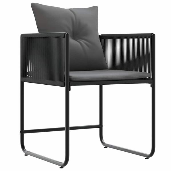 vidaXL Garden Chairs 4 pcs Black and anthracite 50.5 x 53.5 x 63.5 cm