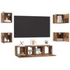 vidaXL TV Cabinet Set Wall-mounted 6 pcs Old Wood Engineered Wood