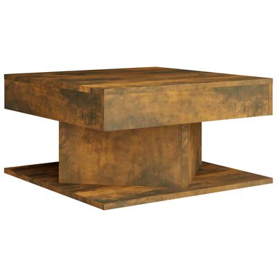 vidaXL Coffee Table Smoked Oak 57x57x30 cm Engineered Wood