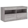vidaXL 5 Piece TV Wall Units with LED Grey Sonoma Engineered Wood