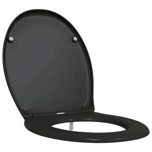 vidaXL Toilet Seat Black 47 x 37 x 4 cm Duroplast